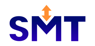 A blue and orange logo with an arrow pointing up

Description automatically generated