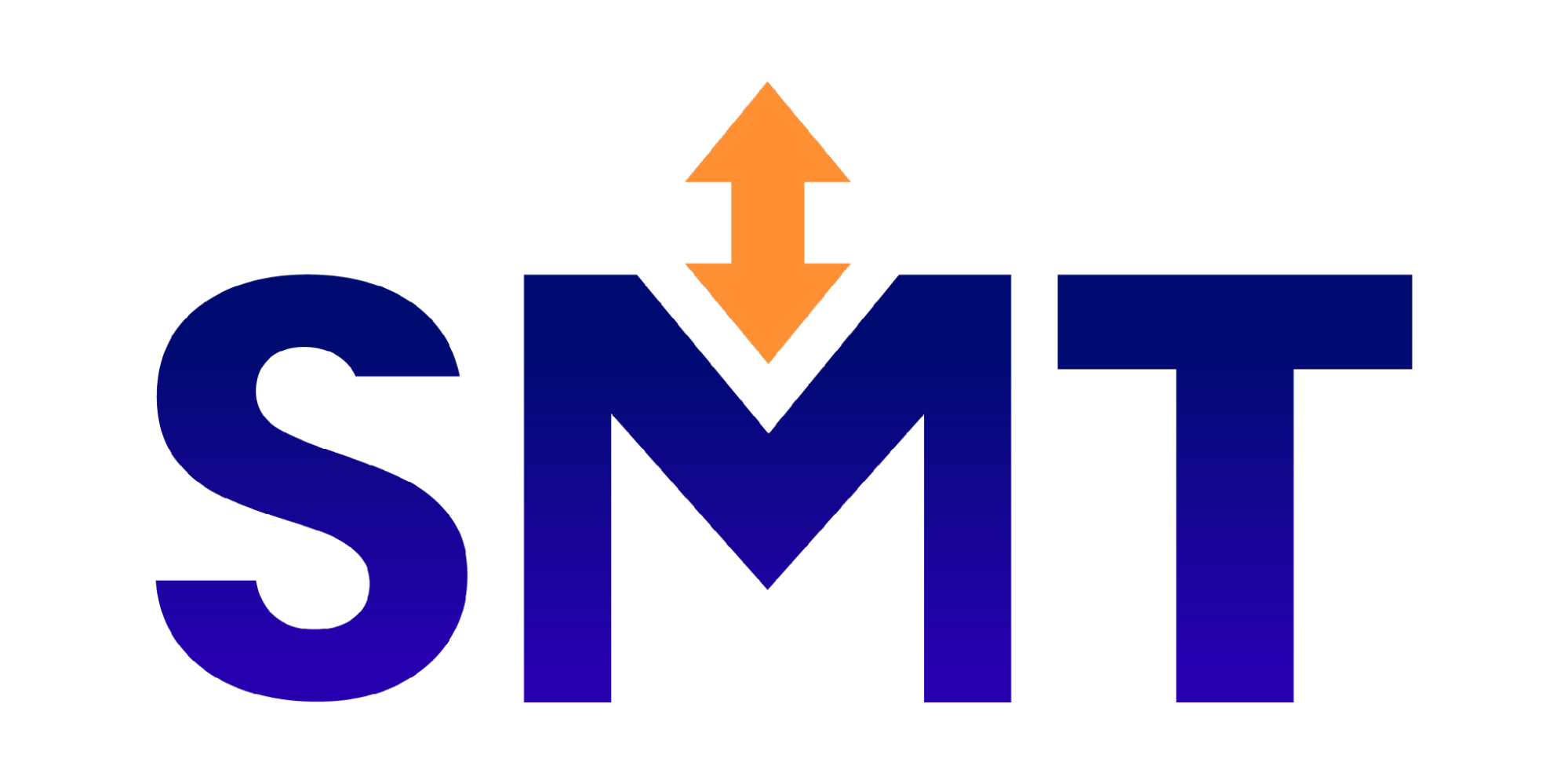 A blue and orange logo with an arrow pointing up
Description automatically generated